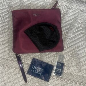 Tumi x Delta Maroon Pouch Set with Black Mesh